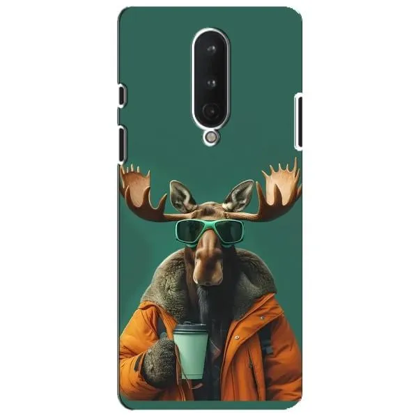 Чохол з принтом «Лось з кавою» для OnePlus 8
