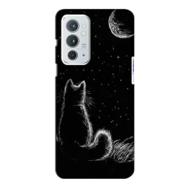 Чехол с принтом «Котик и луна» для OnePlus 9RT Чехол с принтом «Котик и луна» для OnePlus 9RT