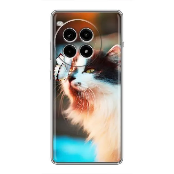 Чохол з принтом «Котик з метеликом» для OnePlus Ace 3 Pro Чохол з принтом «Котик з метеликом» для OnePlus Ace 3 Pro