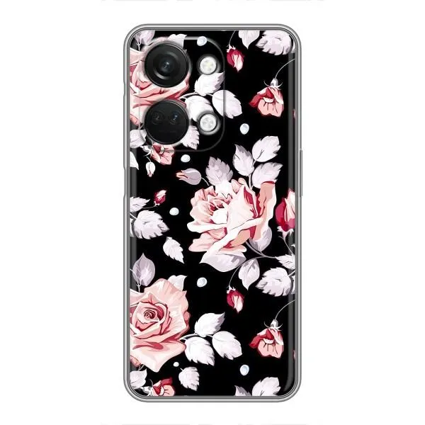 Чехол с принтом «Цветочки на черном» для OnePlus Nord 3 5G Чехол с принтом «Цветочки на черном» для OnePlus Nord 3 5G