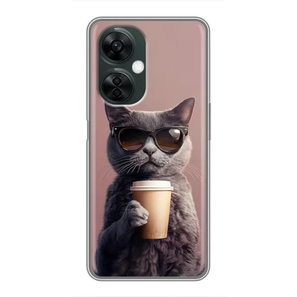 Чехол с принтом «Кот с кофе» для OnePlus Nord CE 3 Lite