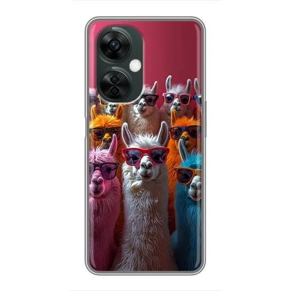 Чехол с принтом «Ламы в очках» для OnePlus Nord CE 3 Lite