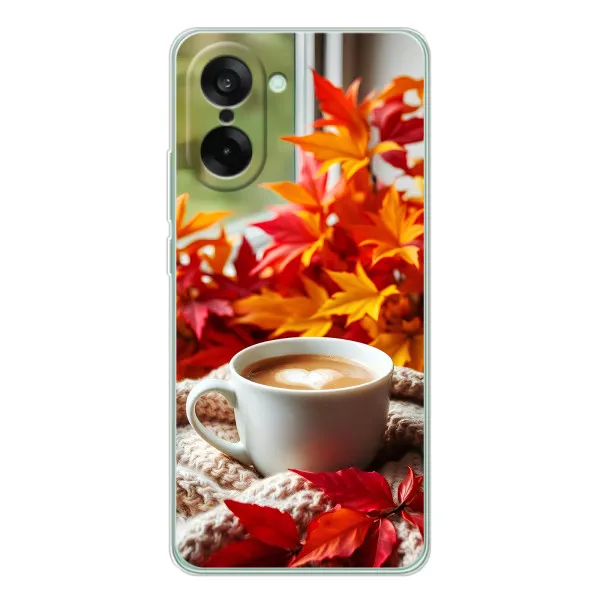 Чехол с принтом «Кофе и листья» для OnePlus Nord CE 5