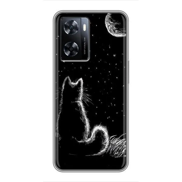 Чехол с принтом «Котик и луна» для OnePlus Nord N20 SE Чехол с принтом «Котик и луна» для OnePlus Nord N20 SE
