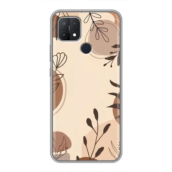 Чехол с принтом «Коричневые цветы» для OPPO A15 Чехол с принтом «Коричневые цветы» для OPPO A15