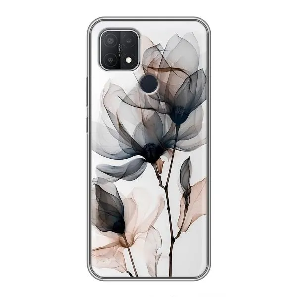 Чехол с принтом «Цветы на белом» для OPPO A15 Чехол с принтом «Цветы на белом» для OPPO A15