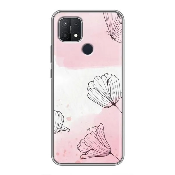 Чехол с принтом «Розовые цветы» для OPPO A15 Чехол с принтом «Розовые цветы» для OPPO A15
