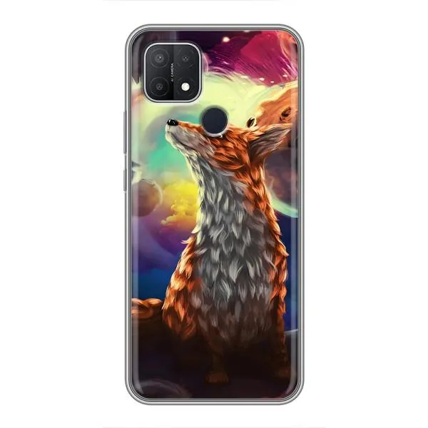 Чехол с принтом «Лисица в космосе» для OPPO A15s