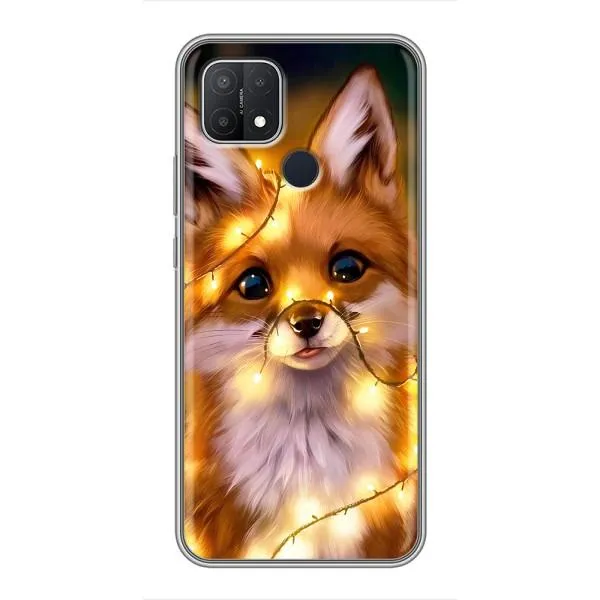Чехол с принтом «Лисичка в гирляндах» для OPPO A15s