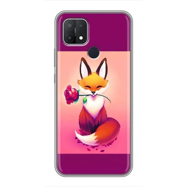 Чехол с принтом «Лисичка с розочкой» для OPPO A15s