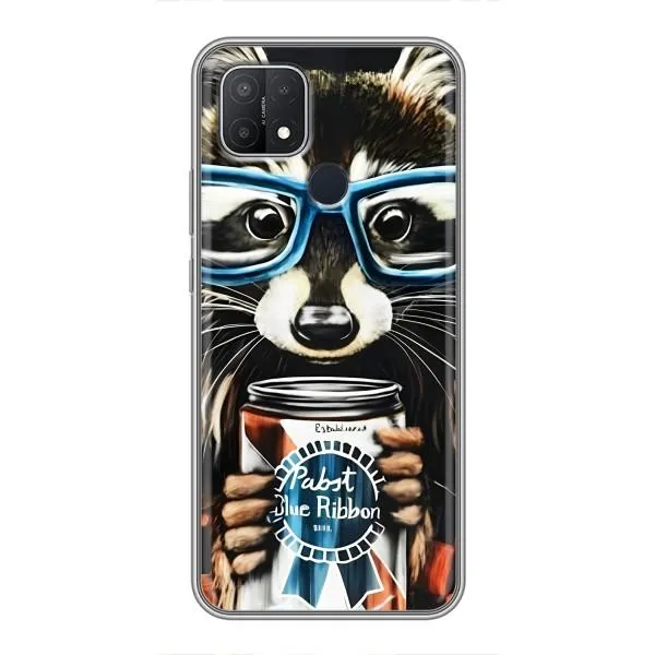 Чехол с принтом «Енот с банкой» для OPPO A15s Чехол с принтом «Енот с банкой» для OPPO A15s