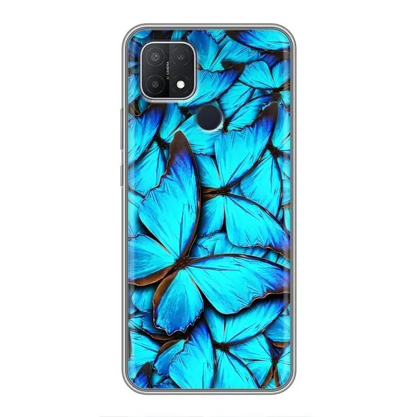 Чехол с принтом «Синие бабочки» для OPPO A15s Чехол с принтом «Синие бабочки» для OPPO A15s