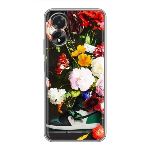 Чехол с принтом «Nike цветы» для OPPO A17