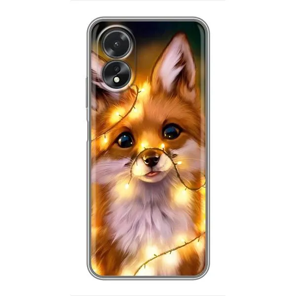 Чехол с принтом «Лисичка в гирляндах» для OPPO A17