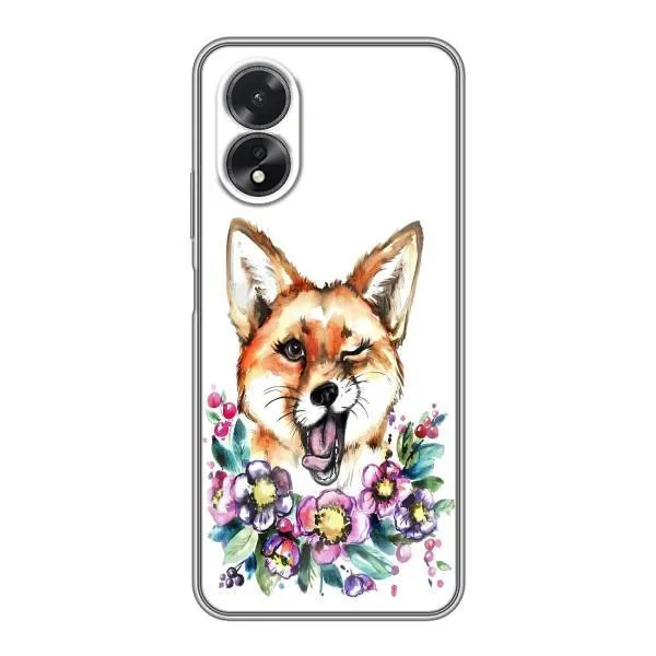 Чехол с принтом «Веселая лисичка» для OPPO A17