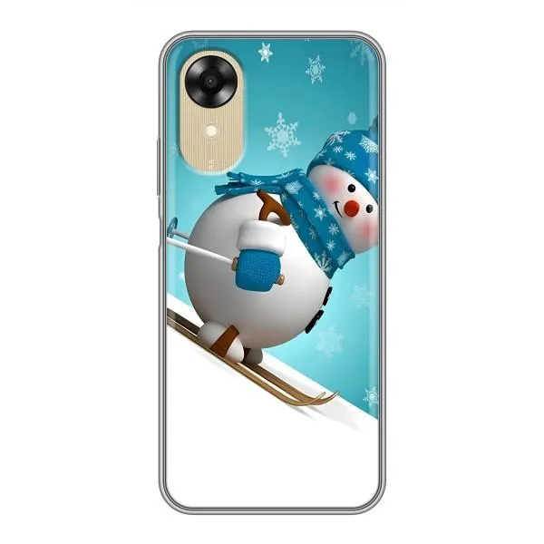 Чехол с принтом «Снеговик на лыжах» для OPPO A17k