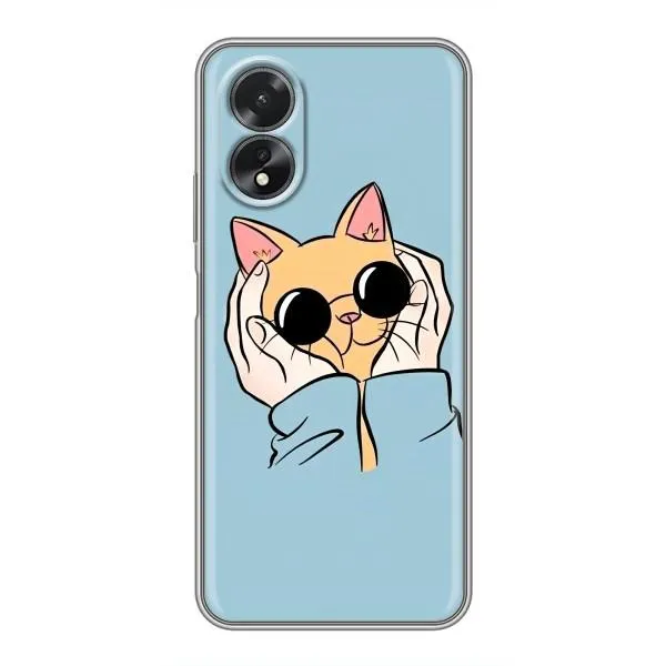 Чехол с принтом «Котик в очках» для OPPO A18 Чехол с принтом «Котик в очках» для OPPO A18