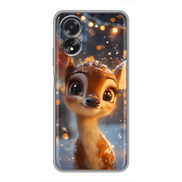 Чехол с принтом «Олененок среди гирлянд» для OPPO A18