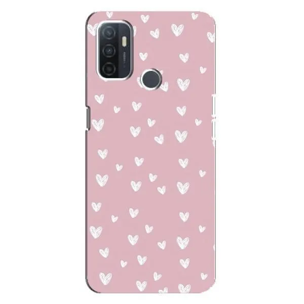 Чохол з принтом «Сердечки на рожевому» для OPPO A32