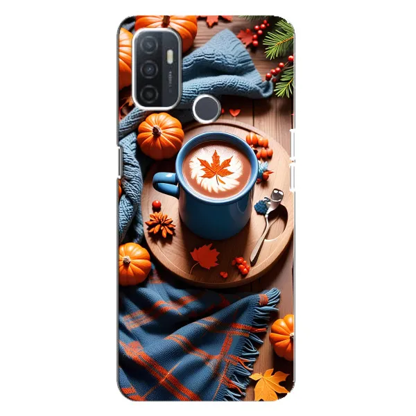 Чехол с принтом «Кофе и тыковки» для OPPO A32