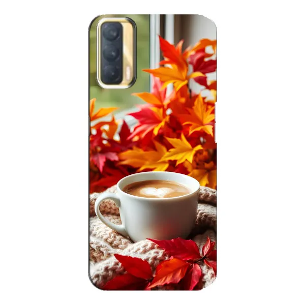 Чехол с принтом «Кофе и листья» для OPPO A33