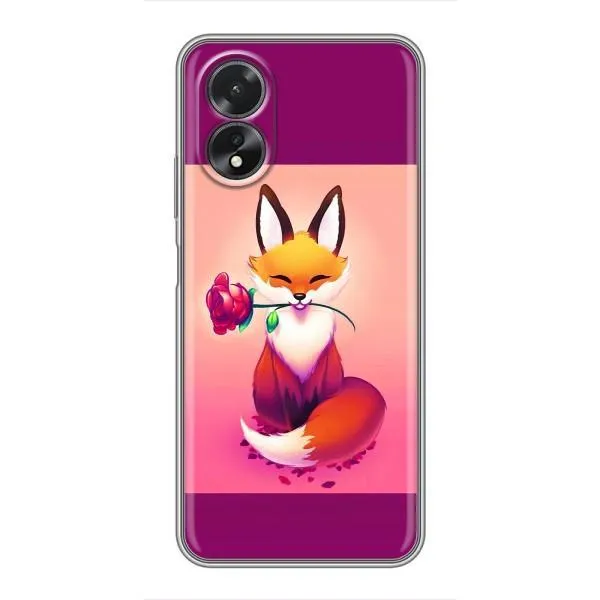 Чехол с принтом «Лисичка с розочкой» для OPPO A38 Чехол с принтом «Лисичка с розочкой» для OPPO A38