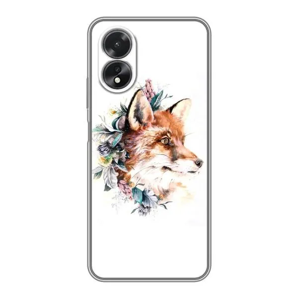 Чехол с принтом «Лисичка в цветочках» для OPPO A38 Чехол с принтом «Лисичка в цветочках» для OPPO A38