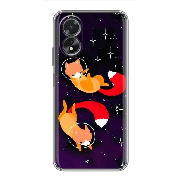 Чехол с принтом «Лисички космонавты» для OPPO A38 Чехол с принтом «Лисички космонавты» для OPPO A38