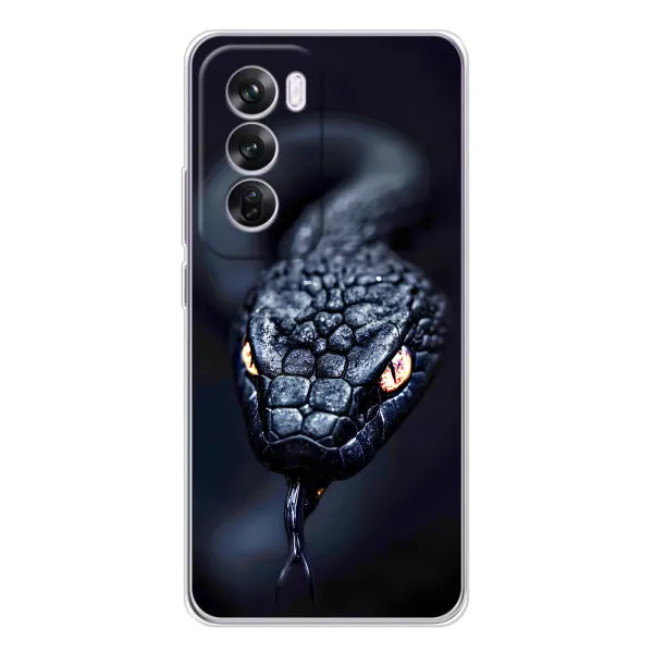Чехол с принтом «Черная змея» для OPPO A5 5G