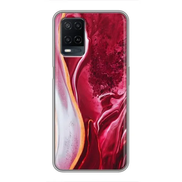 Чехол с принтом «Мрамор красный» для OPPO A54