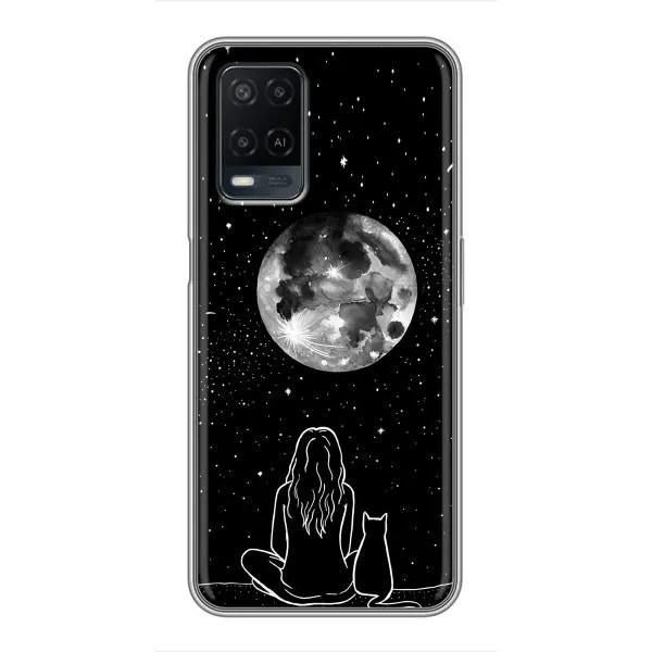 Чехол с принтом «Девушка с котом» для OPPO A54 Чехол с принтом «Девушка с котом» для OPPO A54
