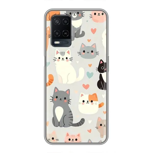 Чехол с принтом «Коллаж котов» для OPPO A54 Чехол с принтом «Коллаж котов» для OPPO A54