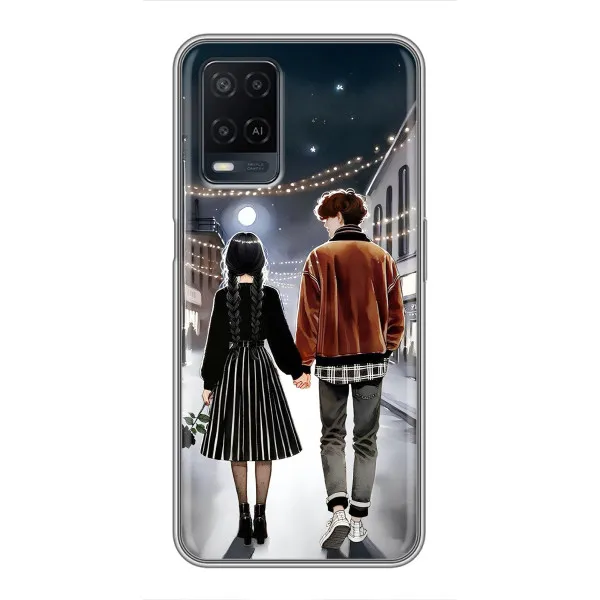 Чехол с принтом «Уэнздей и Тайлер» для OPPO A54 Чехол с принтом «Уэнздей и Тайлер» для OPPO A54