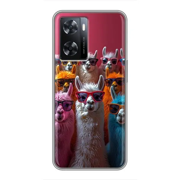 Чехол с принтом «Ламы в очках» для OPPO A57s Чехол с принтом «Ламы в очках» для OPPO A57s