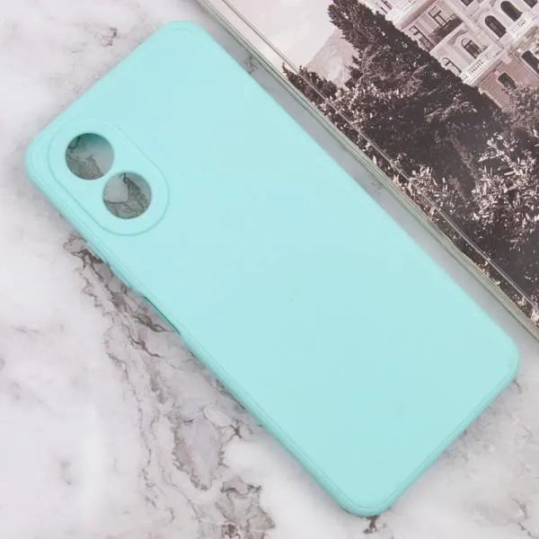 Силиконовый чехол Candy Full Camera для Oppo A58 4G — Бирюзовый — фото 2