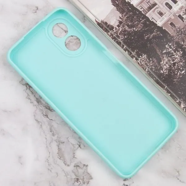 Силиконовый чехол Candy Full Camera для Oppo A58 4G — Бирюзовый — фото 3