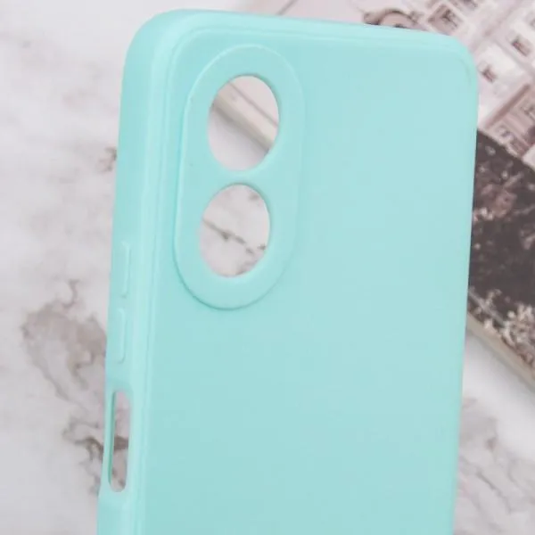 Силиконовый чехол Candy Full Camera для Oppo A58 4G — Бирюзовый — фото 5