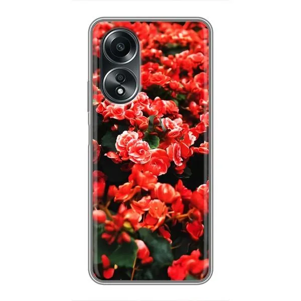 Чохол з принтом «Квіти червоні» для OPPO A58 (4G)