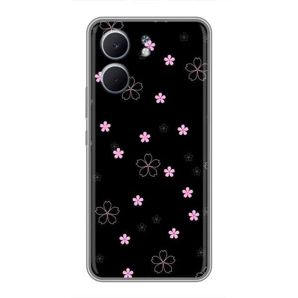 Чехол с принтом «Розовые цветы на черном» для OPPO A5x Чехол с принтом «Розовые цветы на черном» для OPPO A5x
