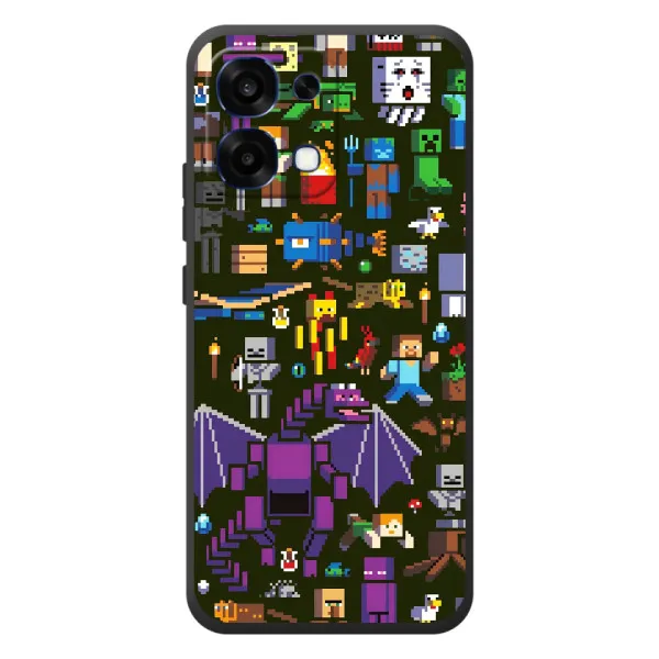 Чехол с принтом «Коллаж Майнкрафт» для OPPO A6 Pro Чехол с принтом «Коллаж Майнкрафт» для OPPO A6 Pro