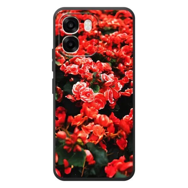 Чехол с принтом «Цветы красные» для OPPO A6