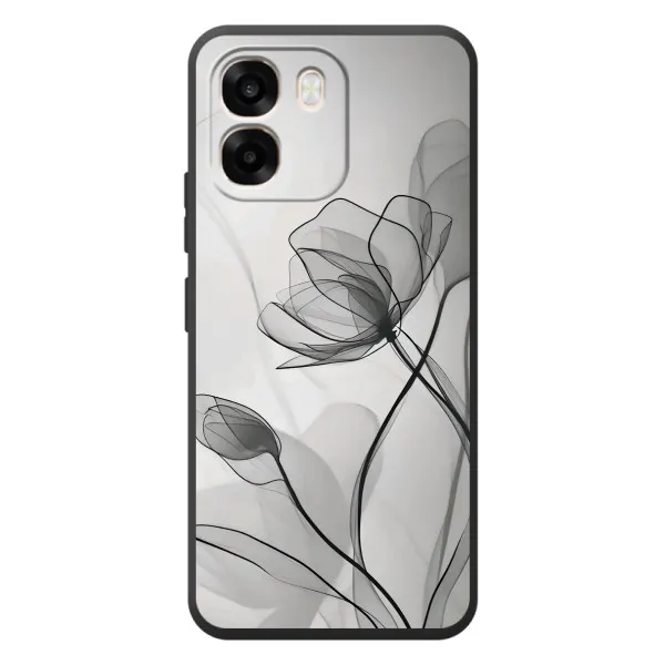 Чехол с принтом «Черные цветы» для OPPO A6