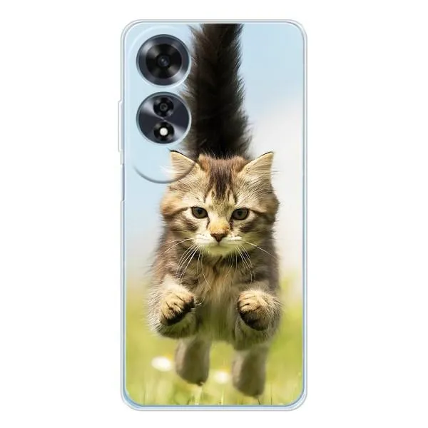 Чехол с принтом «Прыжок кота» для OPPO A60 5G