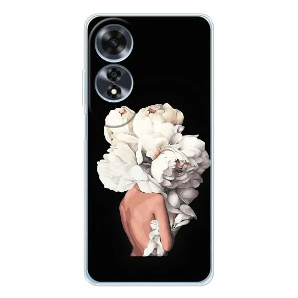 Чехол с принтом «Белые цветы» для OPPO A60