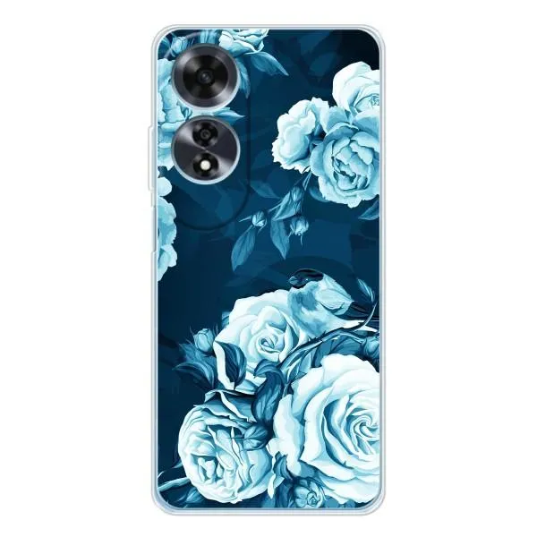 Чехол с принтом «Голубые Бутоны» для OPPO A60