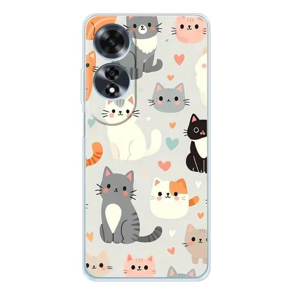 Чехол с принтом «Коллаж котов» для OPPO A60