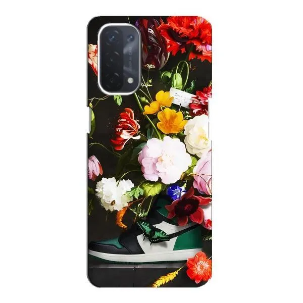 Чехол с принтом «Nike цветы» для OPPO A74 (5G)