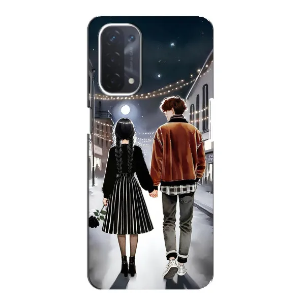 Чохол з принтом «Венздей та Тайлер» для OPPO A74 (5G)