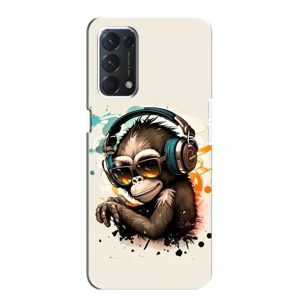 Чехол с принтом «Макака в наушниках» для OPPO A74 Чехол с принтом «Макака в наушниках» для OPPO A74