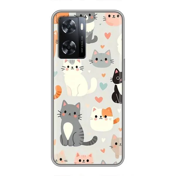 Чехол с принтом «Коллаж котов» для OPPO A77